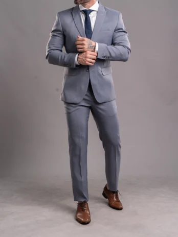 TERNO MF PEAK LAPEL C/ELA Cinza